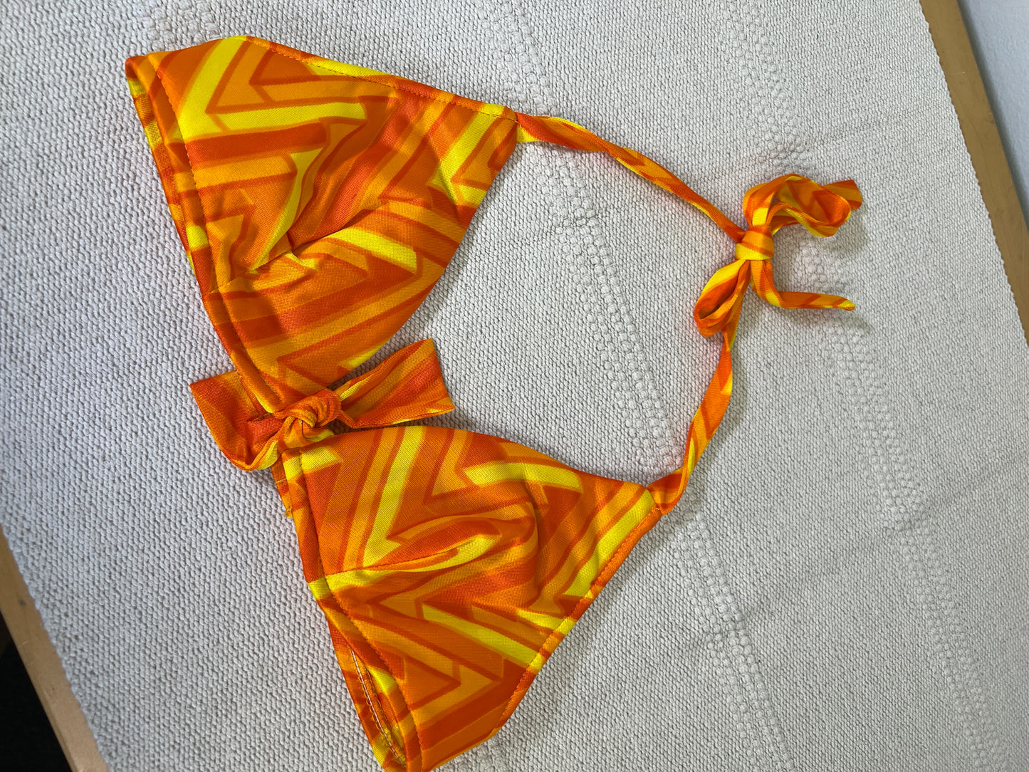 1970's Orange & Yellow Sandcastle Bikini Set