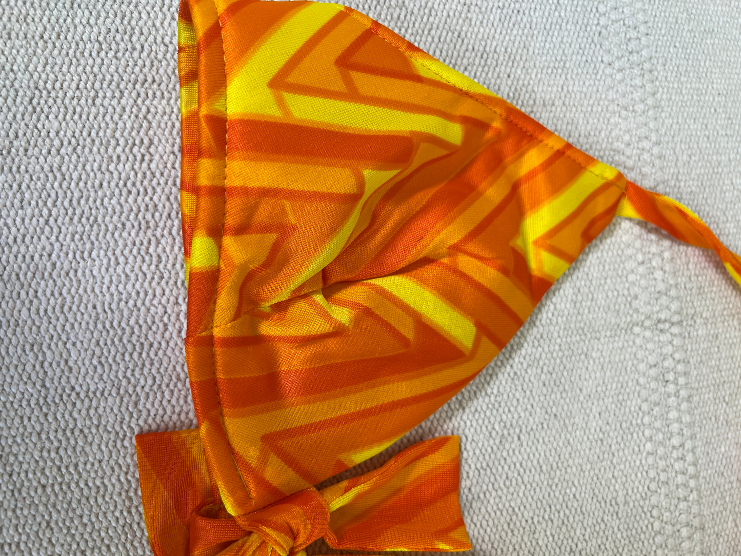 1970's Orange & Yellow Sandcastle Bikini Set