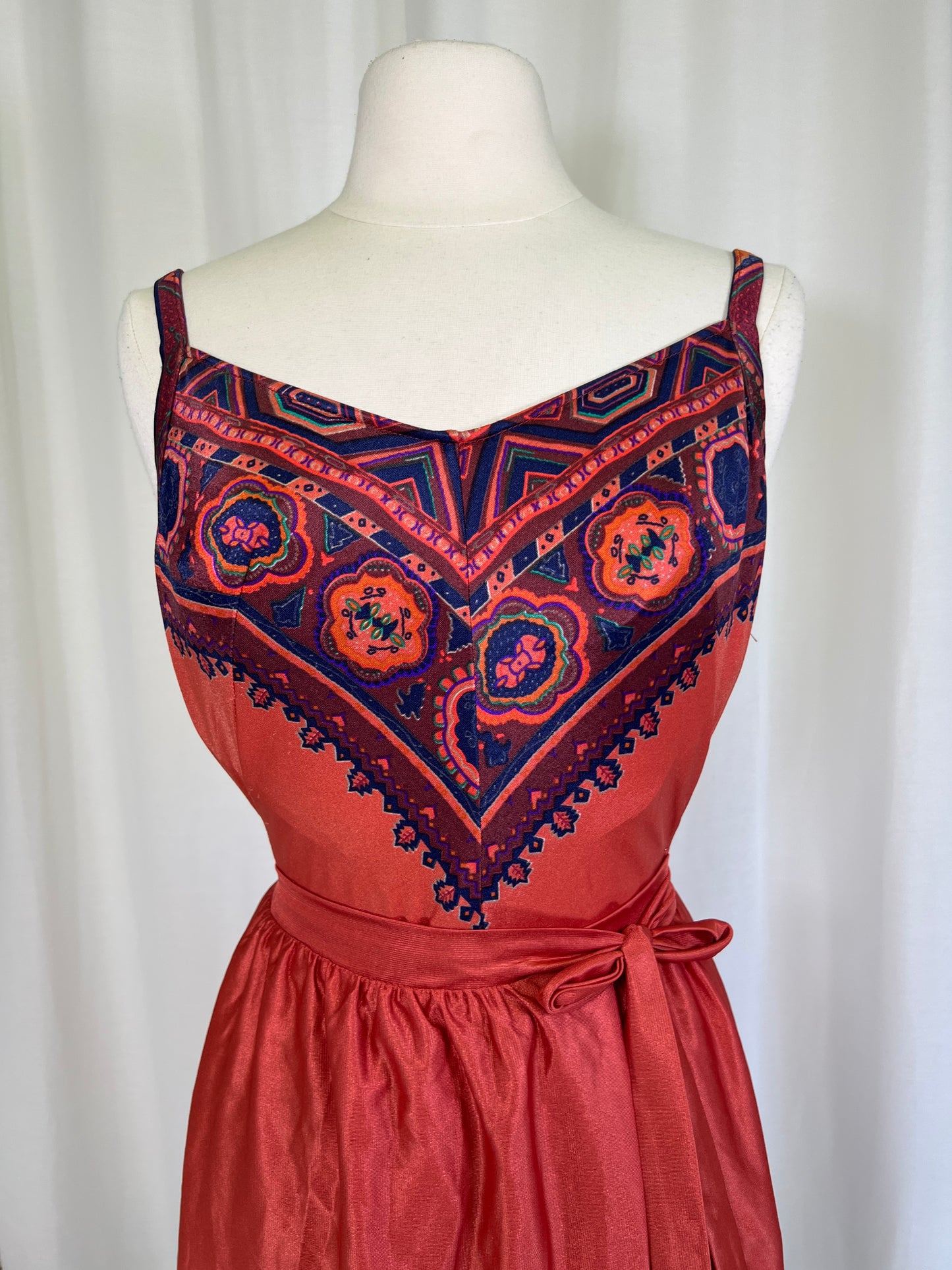 1970's One Piece Swimsuit and Sarong Wrap Skirt Set