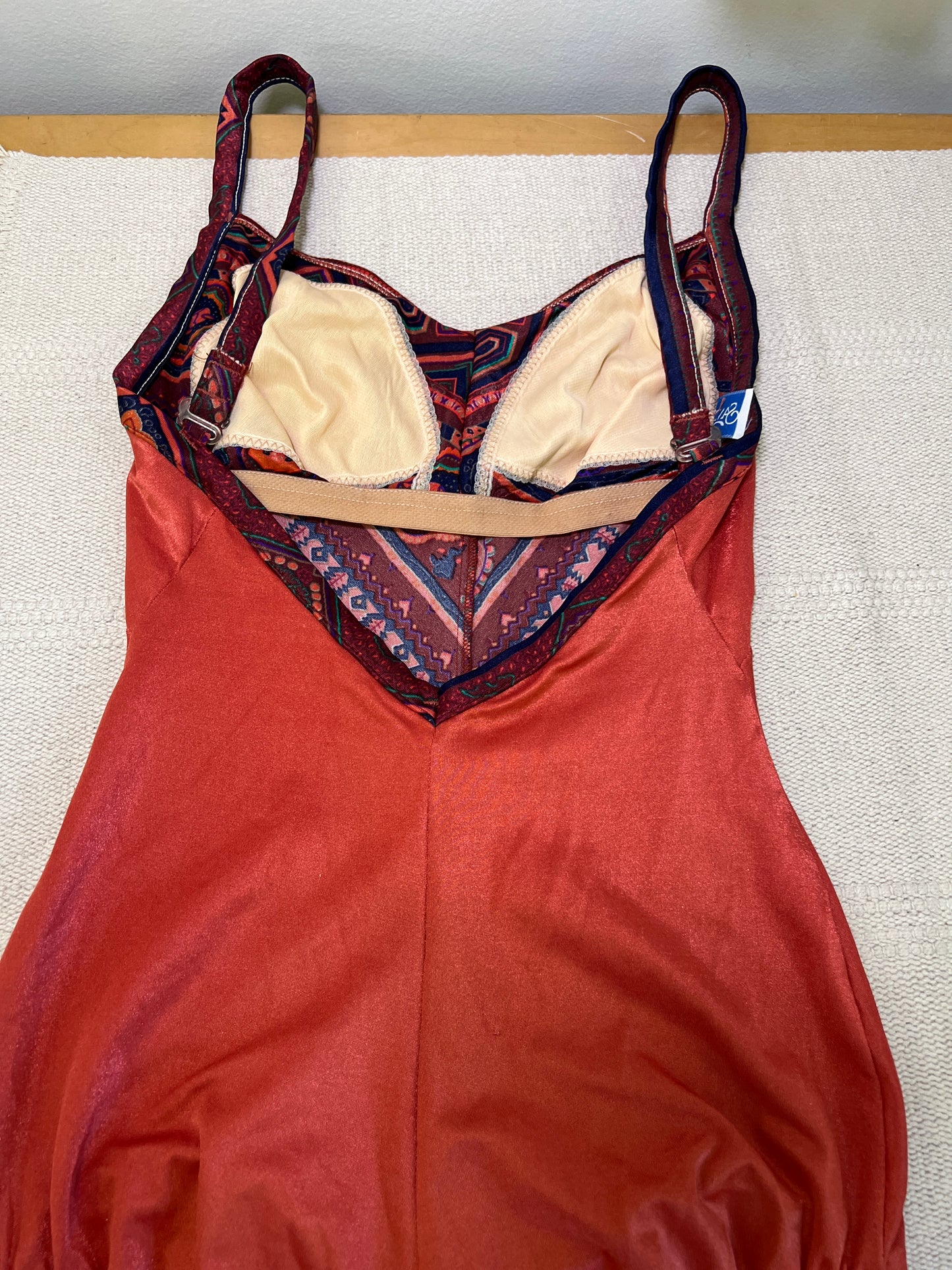 1970's One Piece Swimsuit and Sarong Wrap Skirt Set