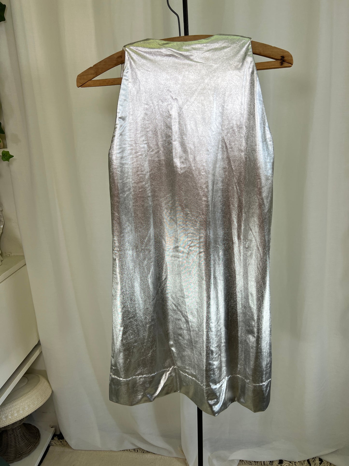 1960's Free and Easy Space Age A-Line Silver Mini Dress