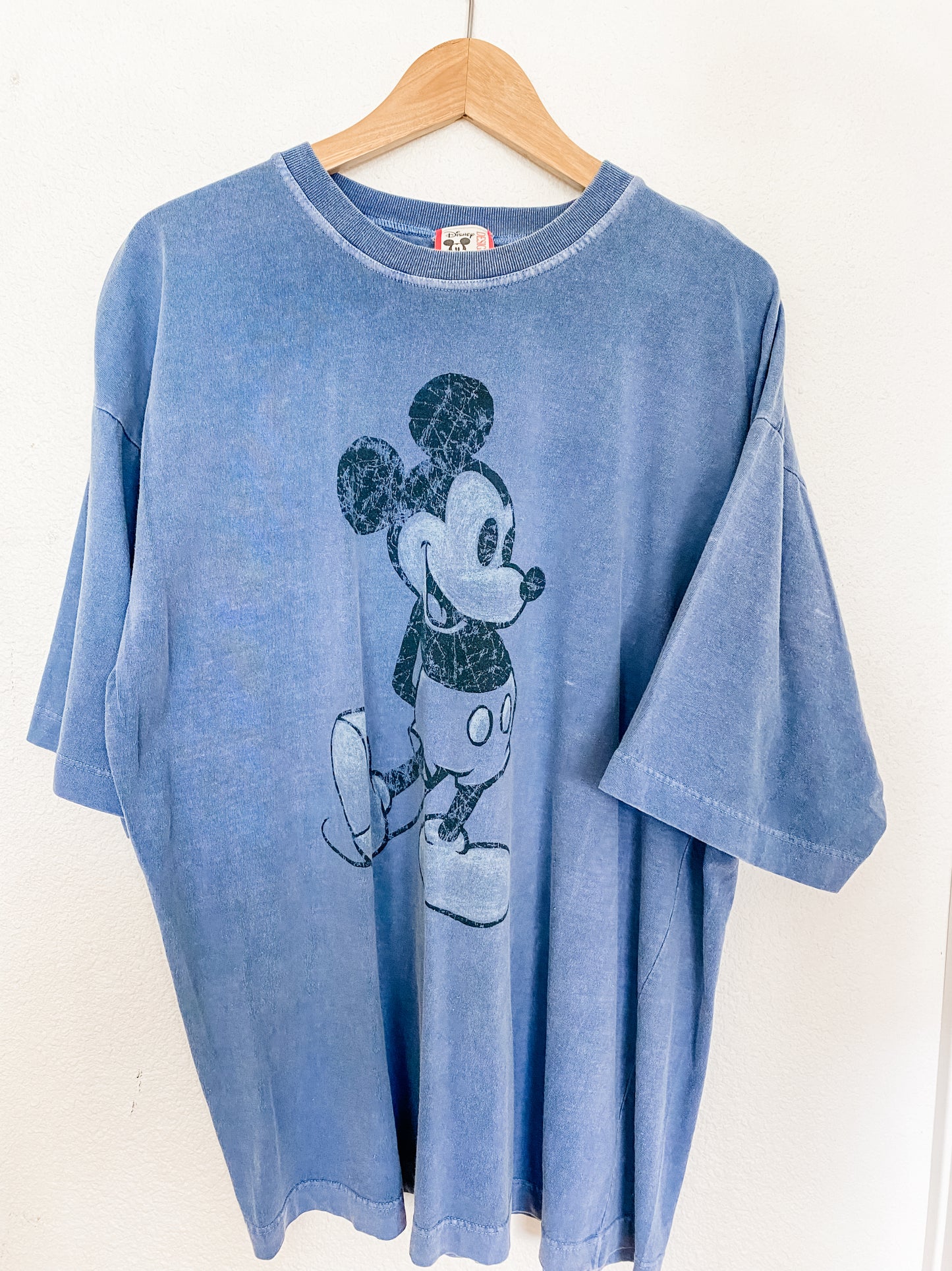 Blue Mickey Faded Crew Neck