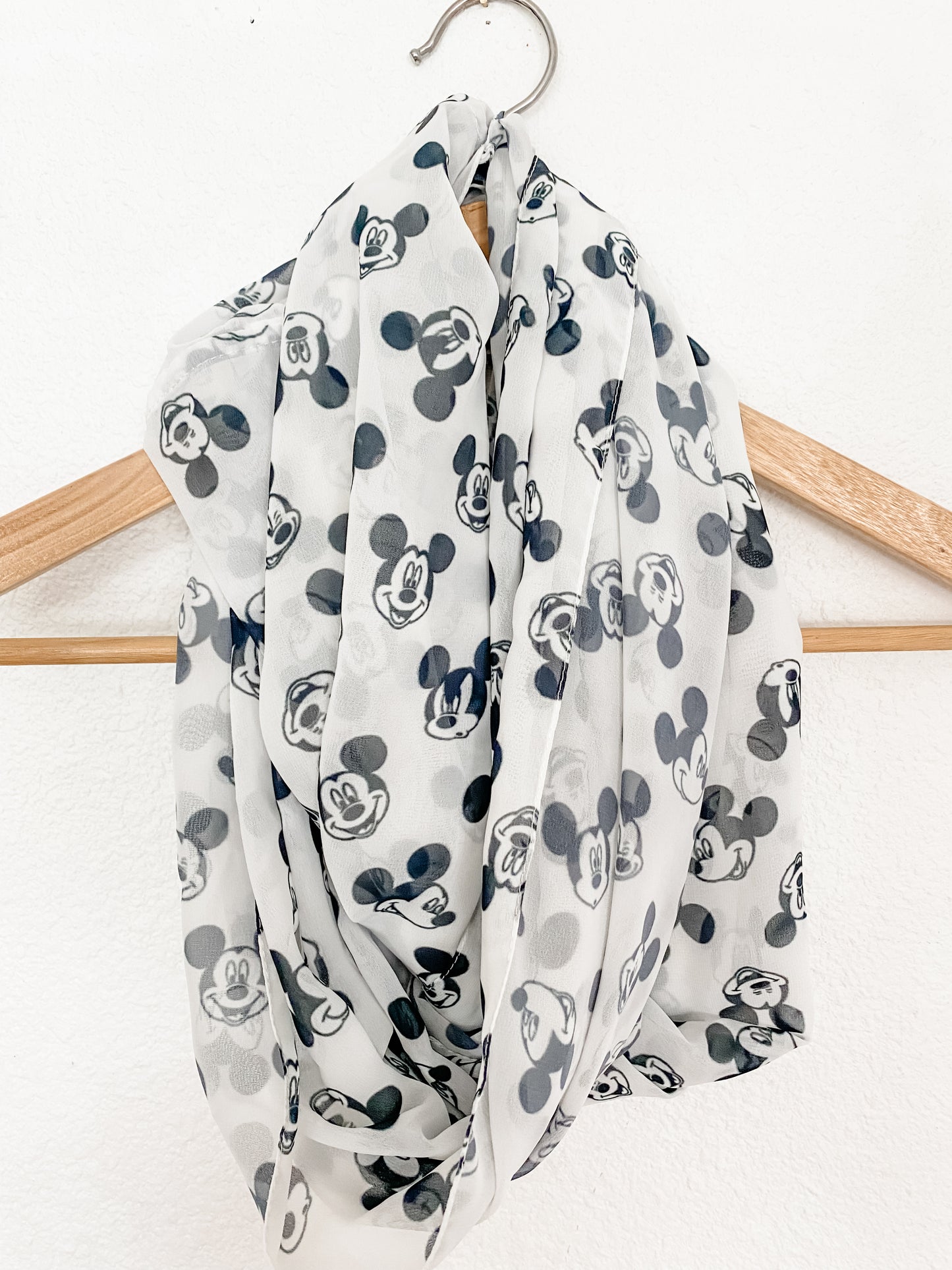 Black & White Many Faces of Mickey Scarf