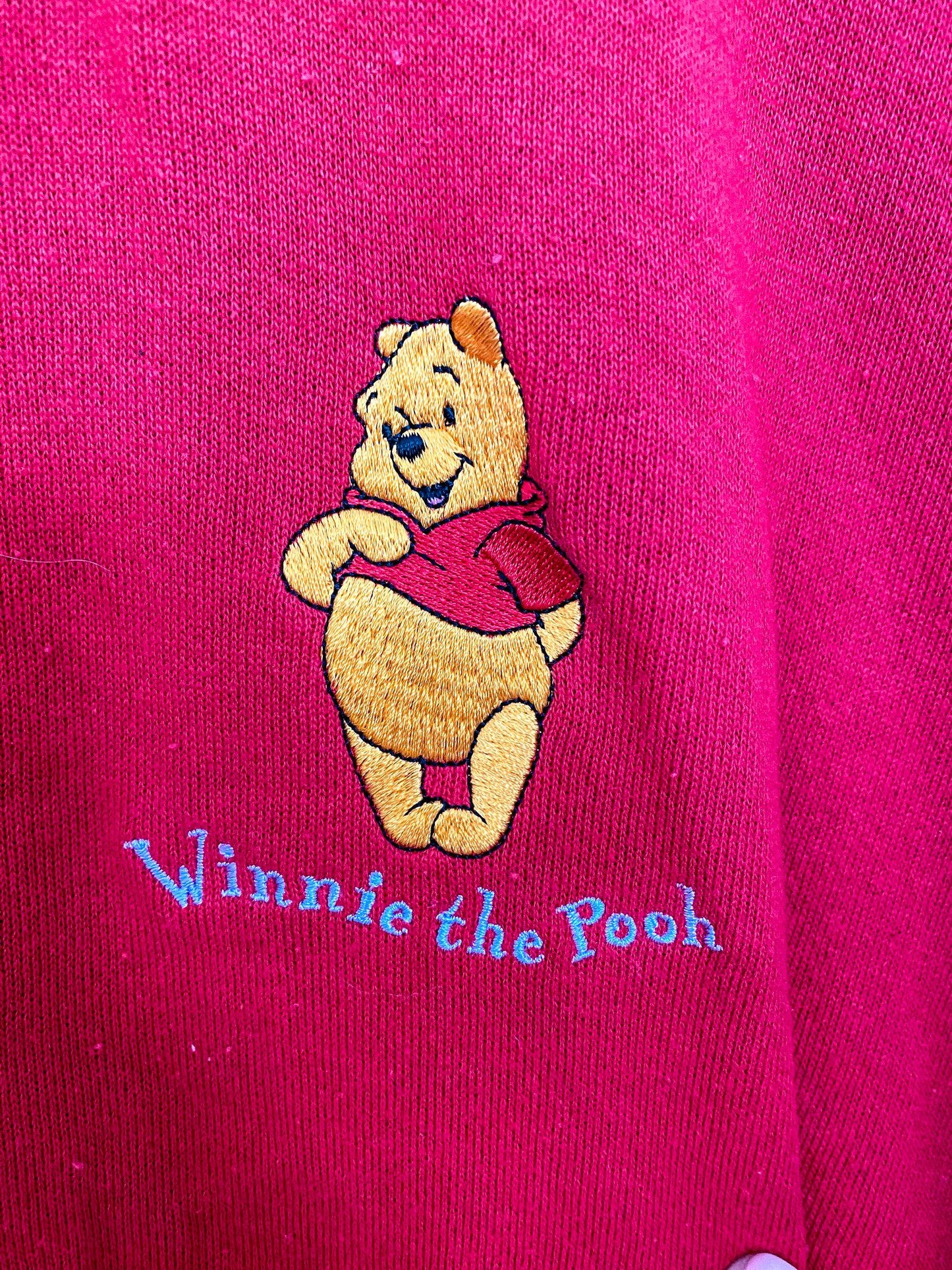 Red Winnie The Pooh Crew Neck Sweater