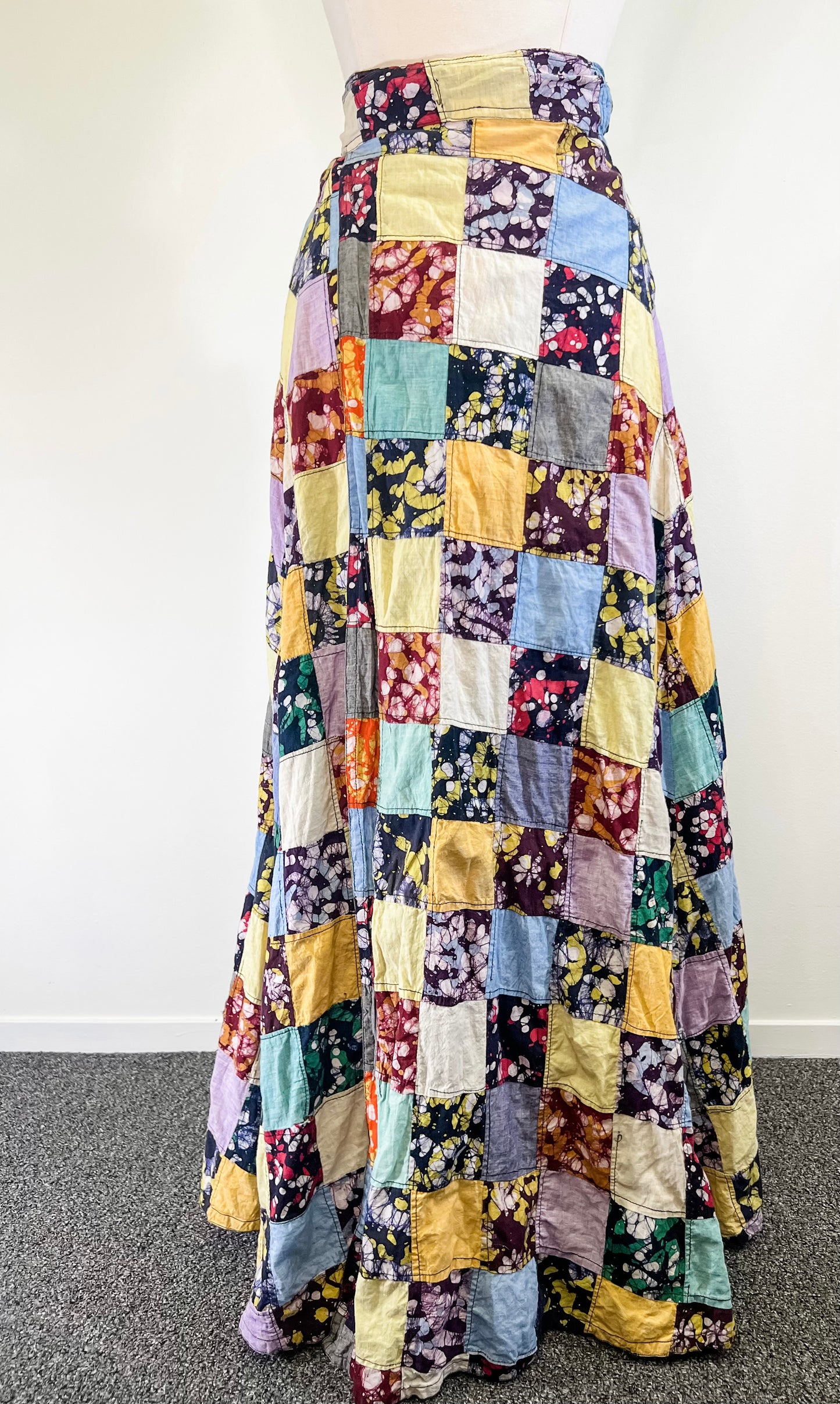 70s Patchwork Wrap Skirt