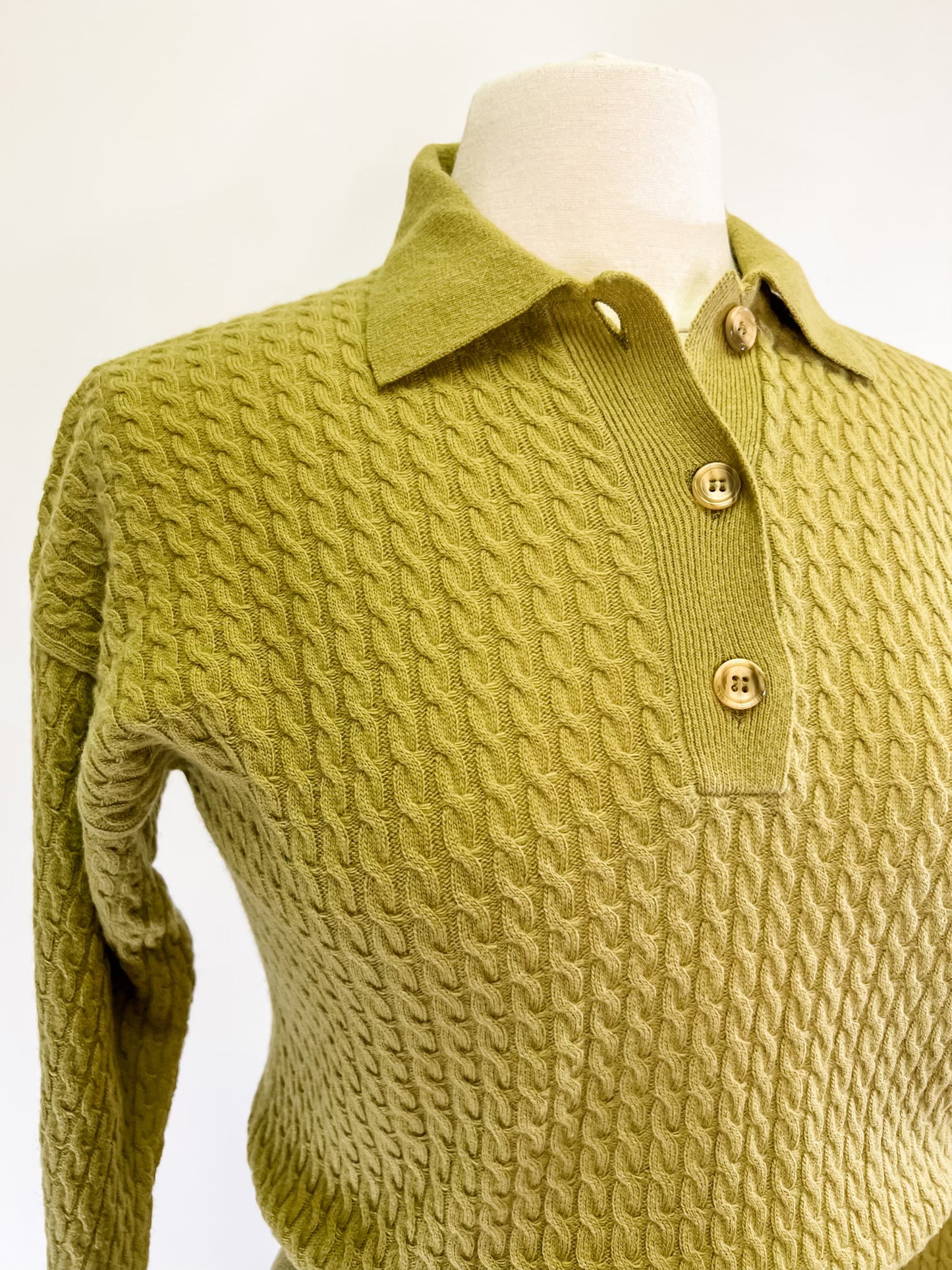 80s Lime Green Collared Sweater