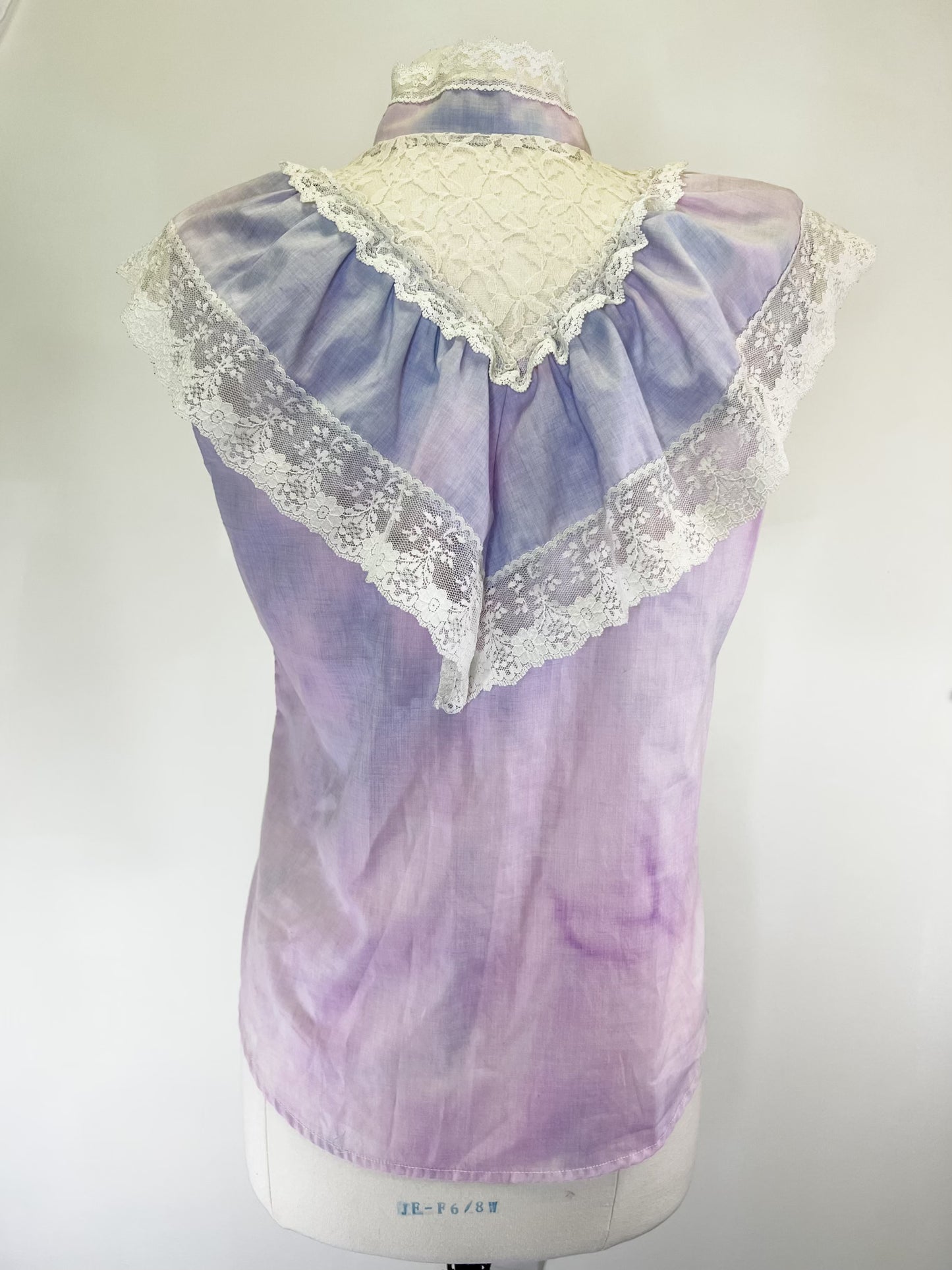 70s Purple Tie Dyed Prairie Blouse