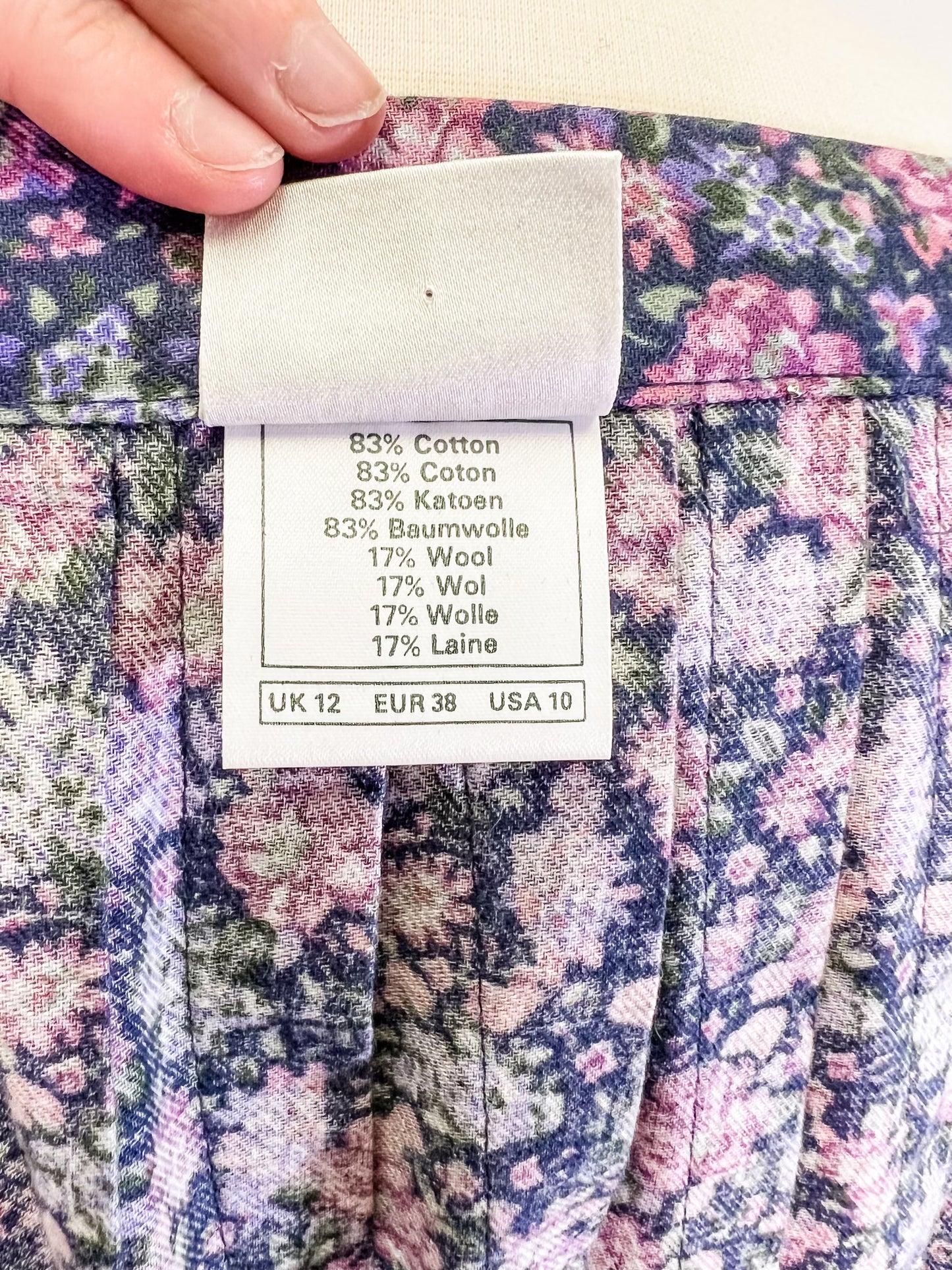 80s Laura Ashley Floral Pleated Skirt