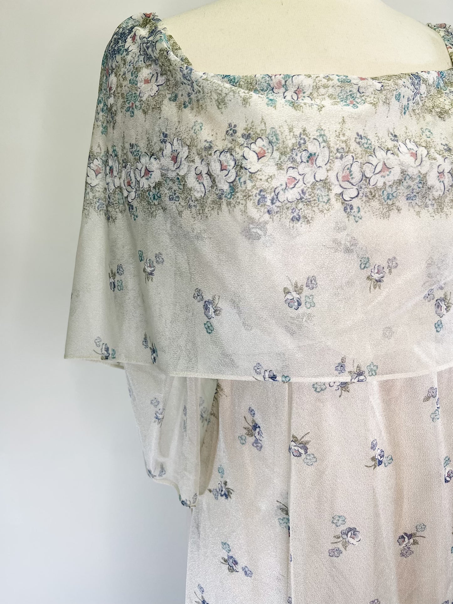 70s Ethereal Floral Prom Dress