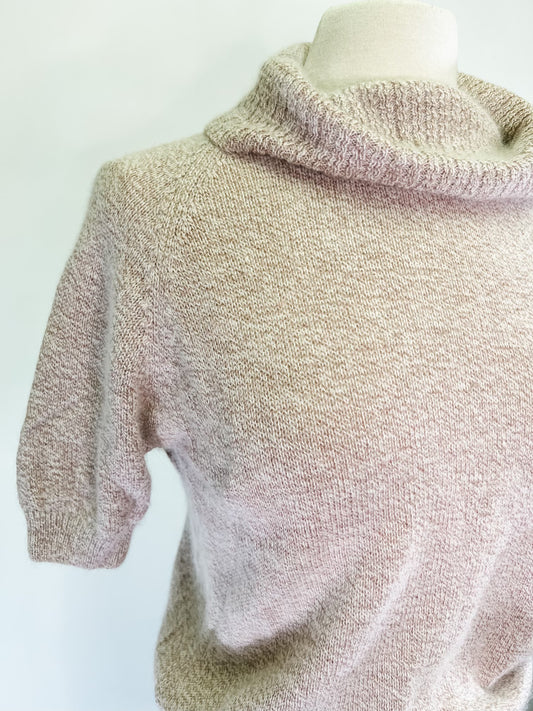 80s Oatmeal Cowl Neck Sweater