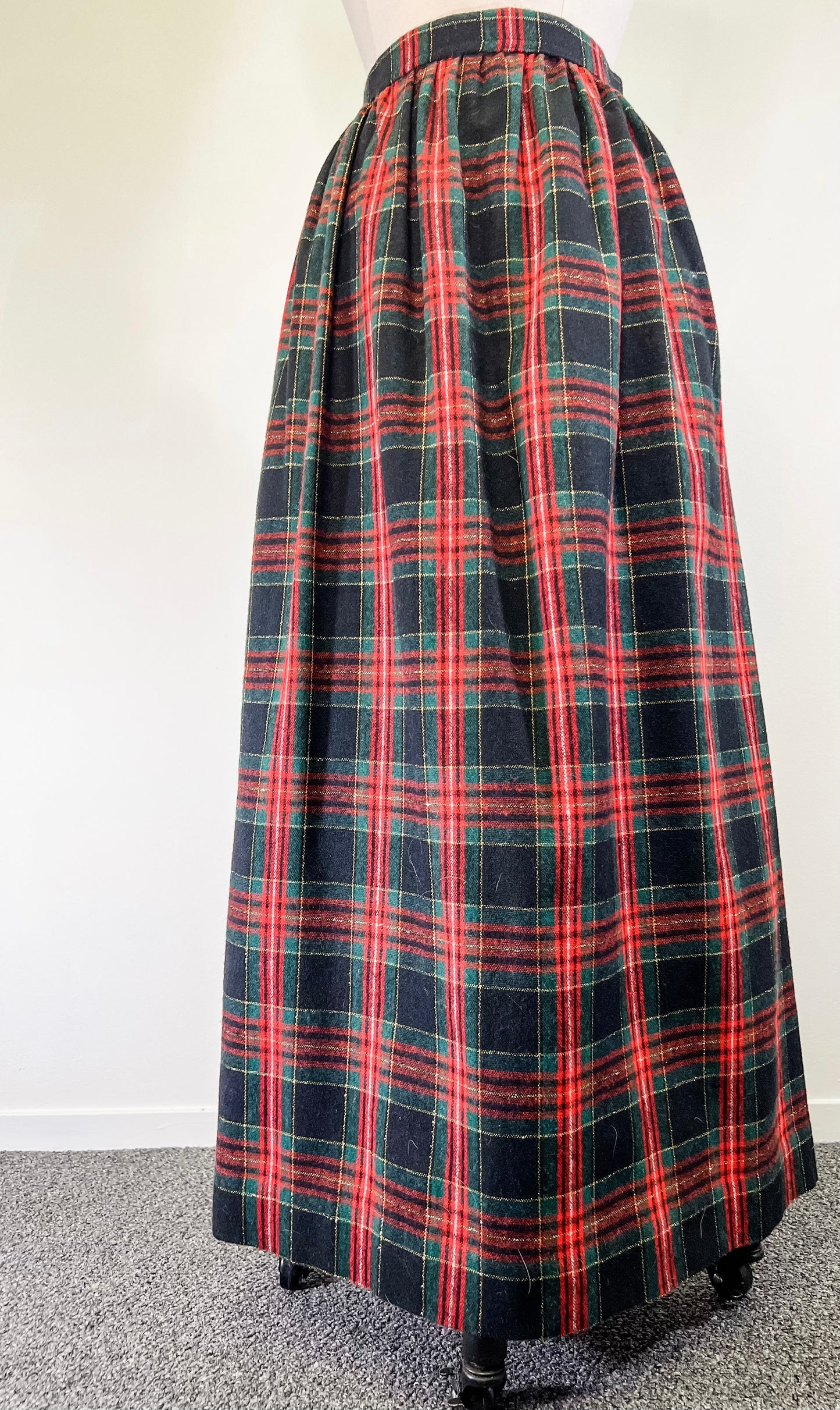 80s Plaid Maxi Skirt