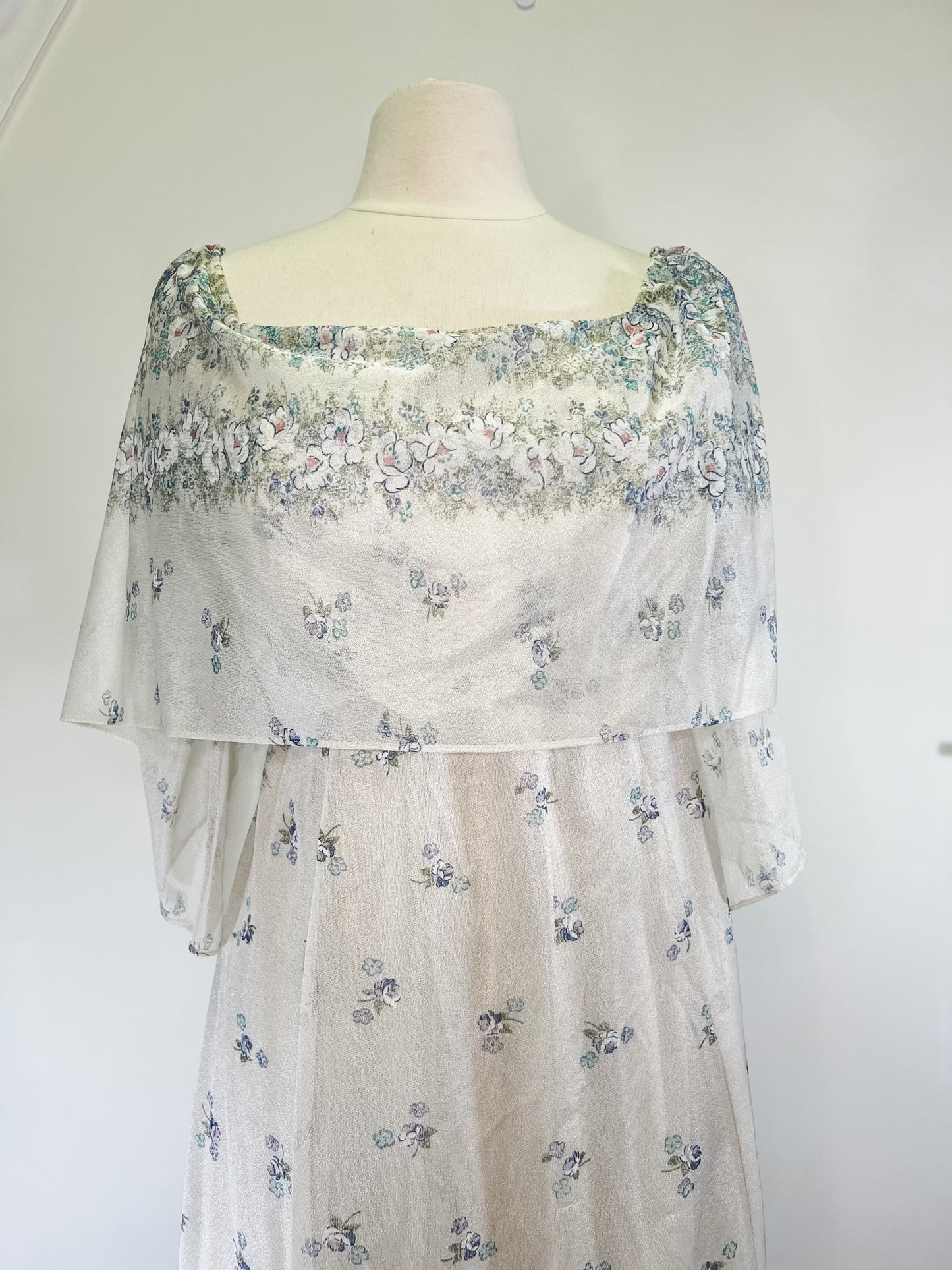 70s Ethereal Floral Prom Dress