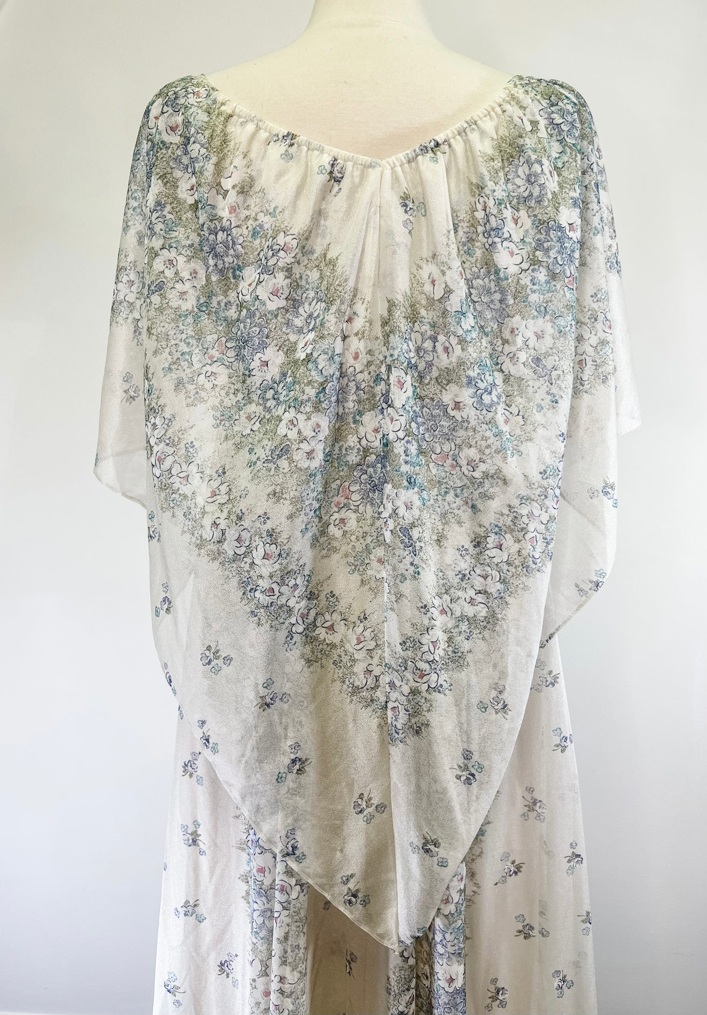 70s Ethereal Floral Prom Dress