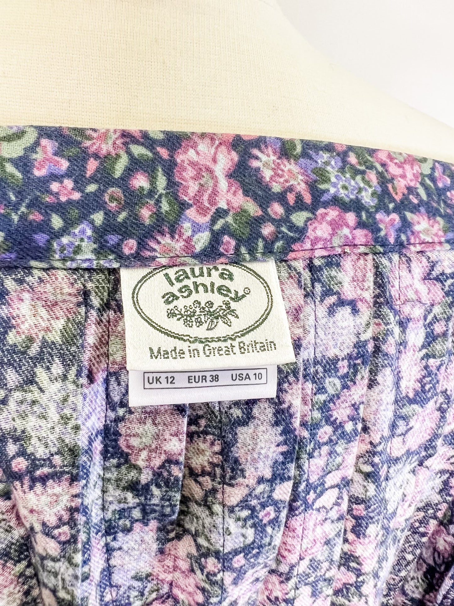 80s Laura Ashley Floral Pleated Skirt