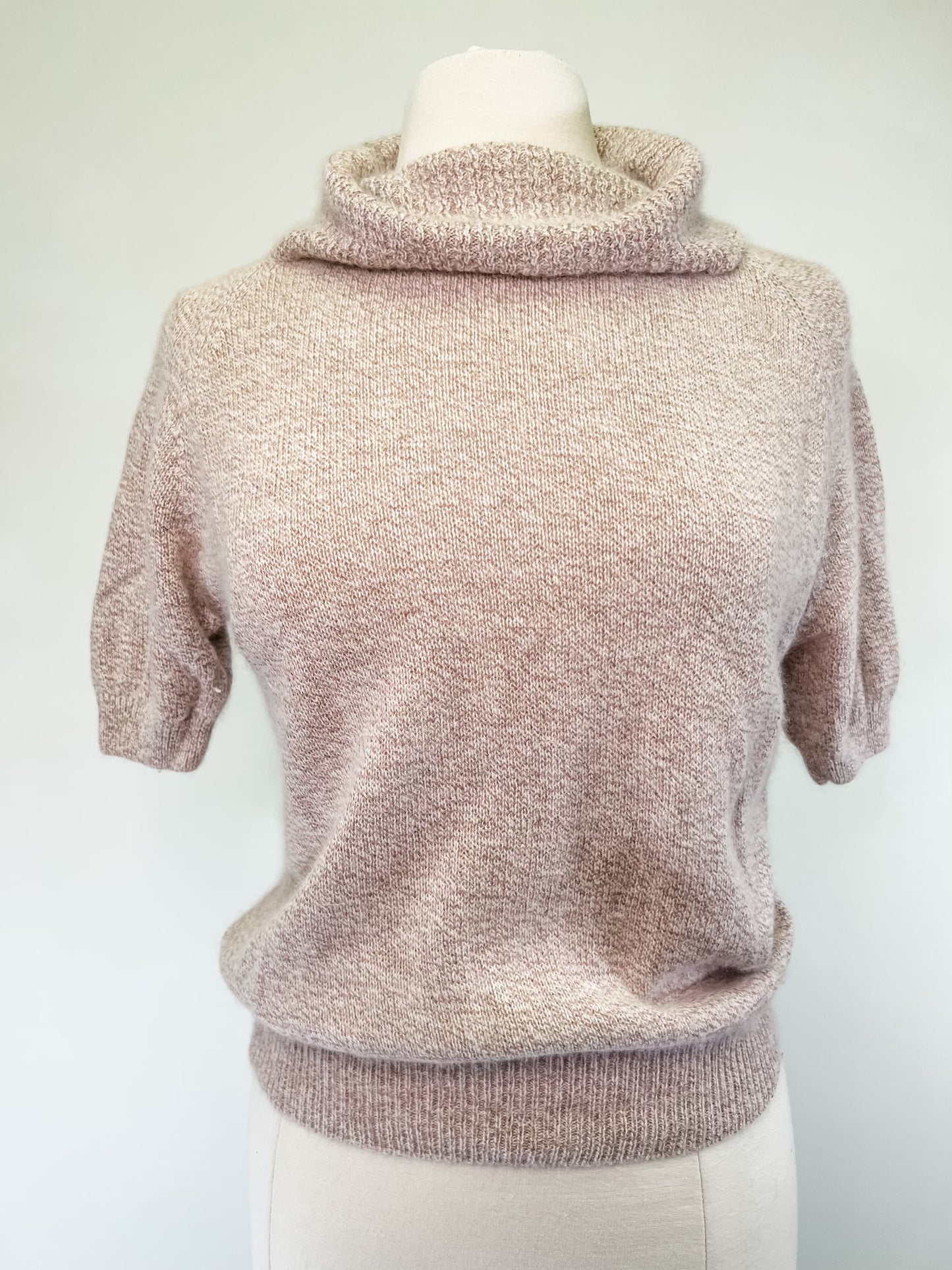 80s Oatmeal Cowl Neck Sweater