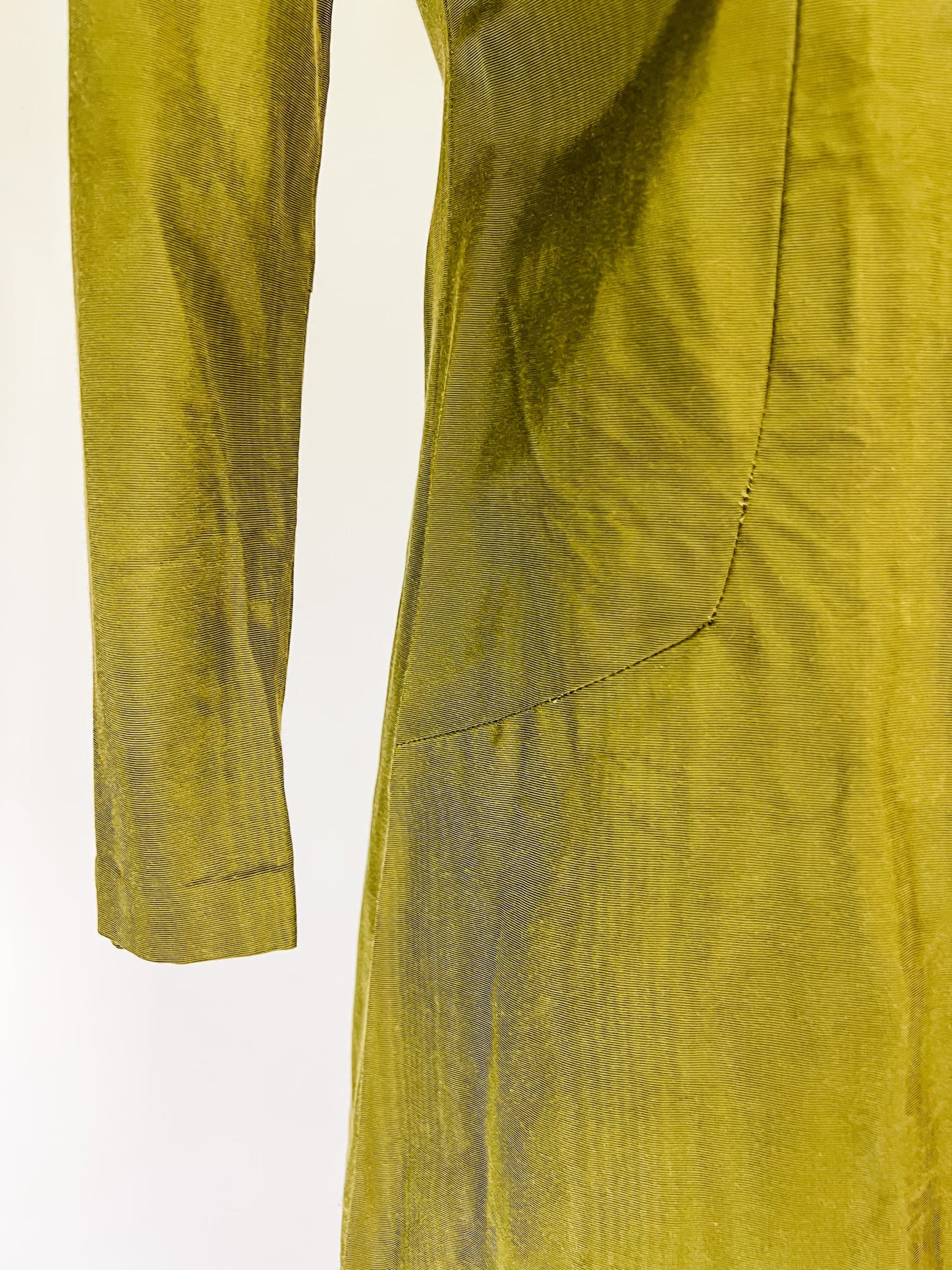 60s Chartreuse Moiré Mini Dress