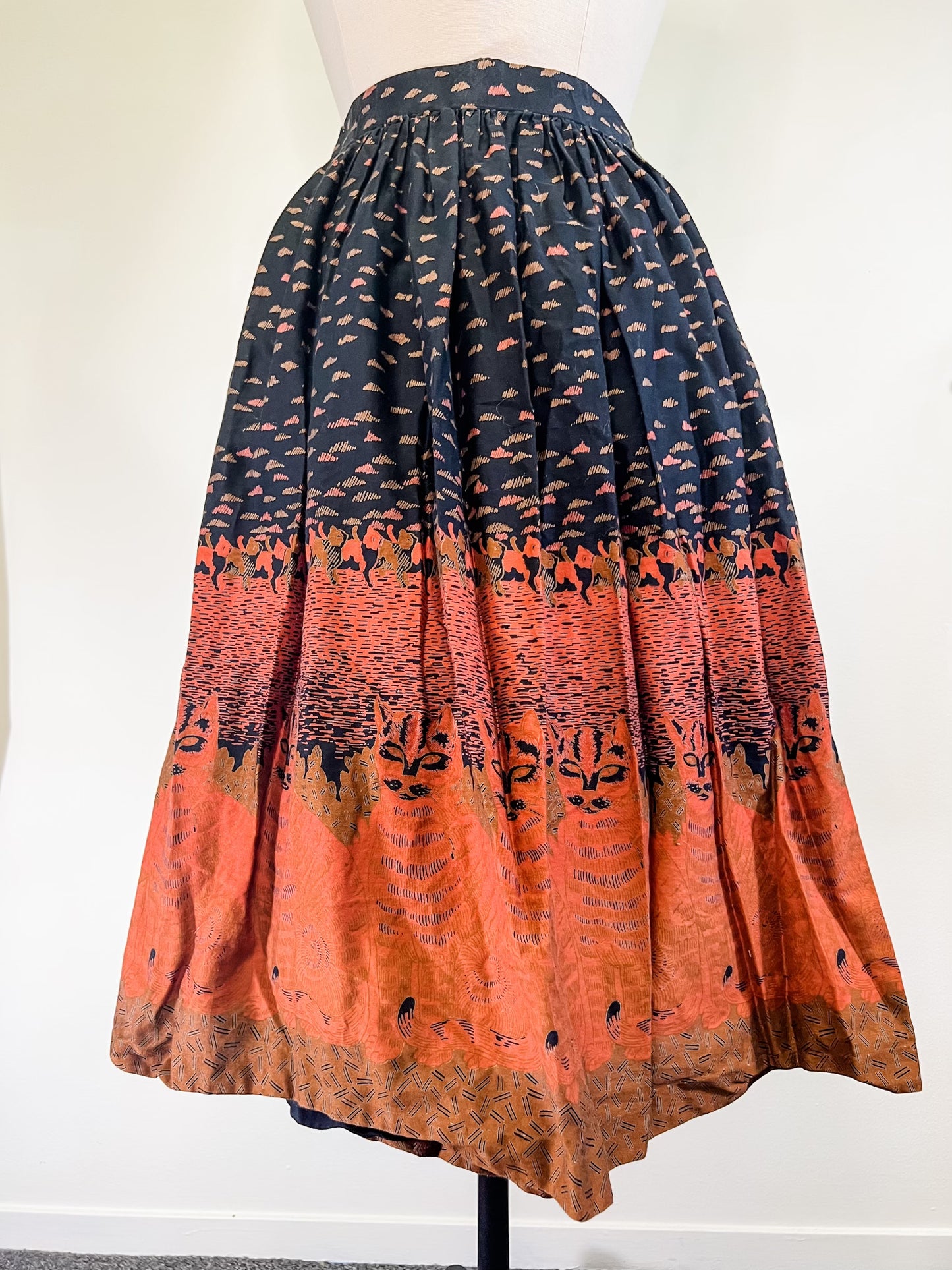 60s Cat Print Skirt