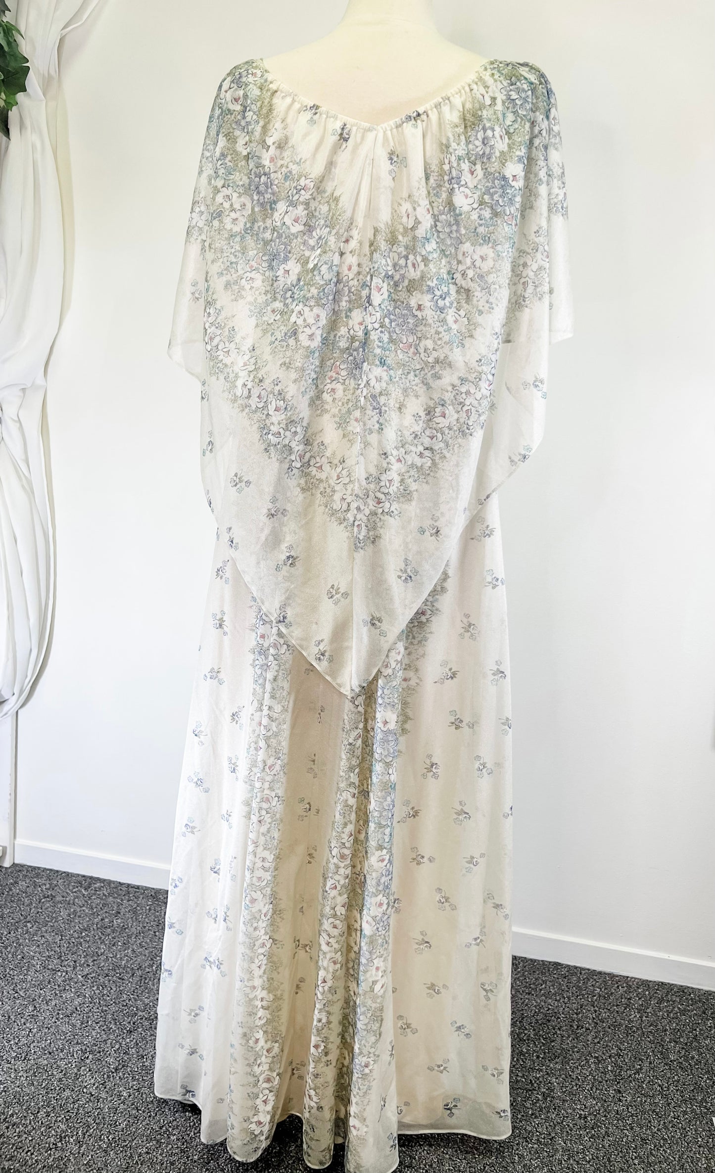 70s Ethereal Floral Prom Dress