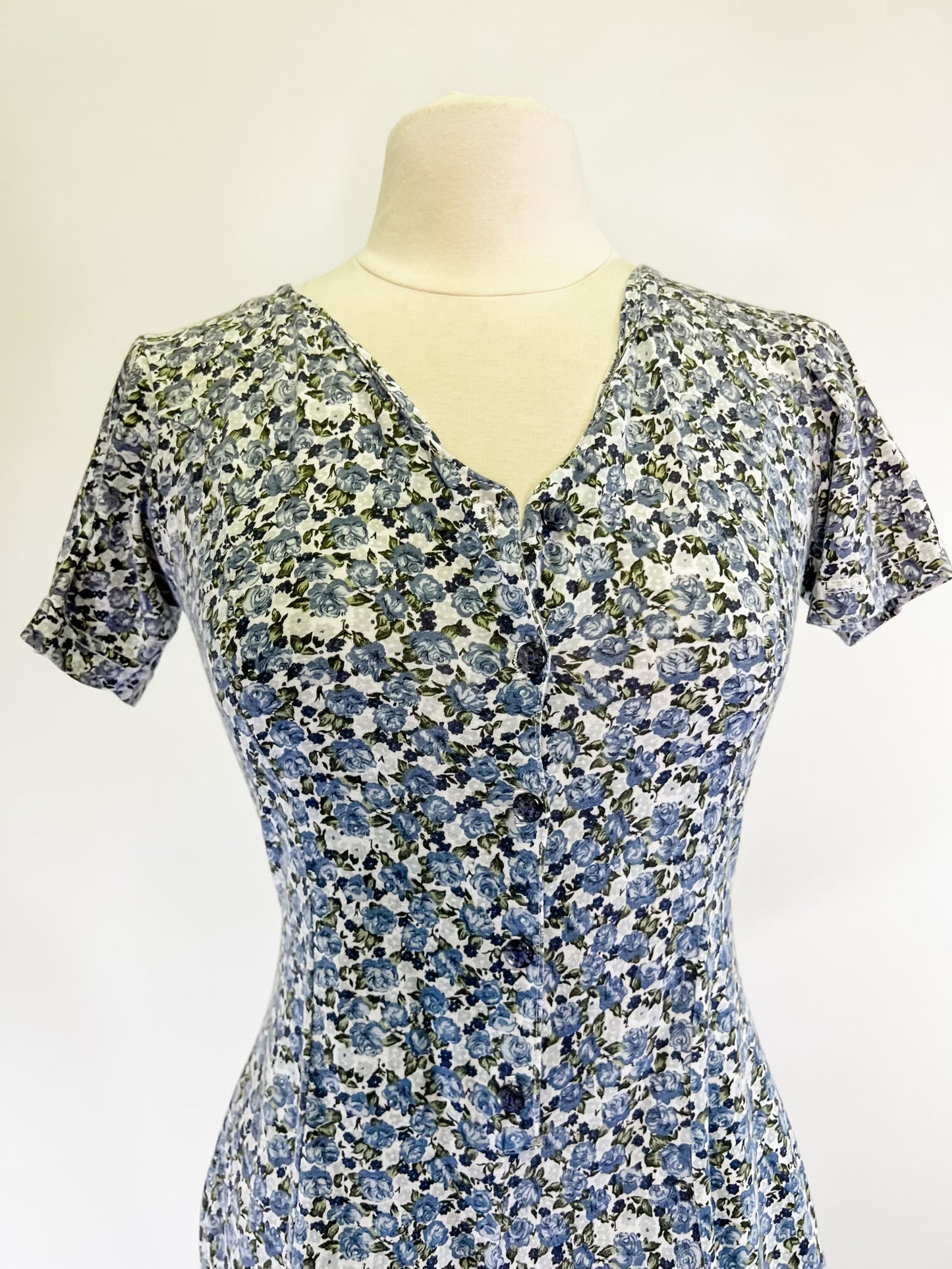 90s No Boundaries Blue Rose Romper