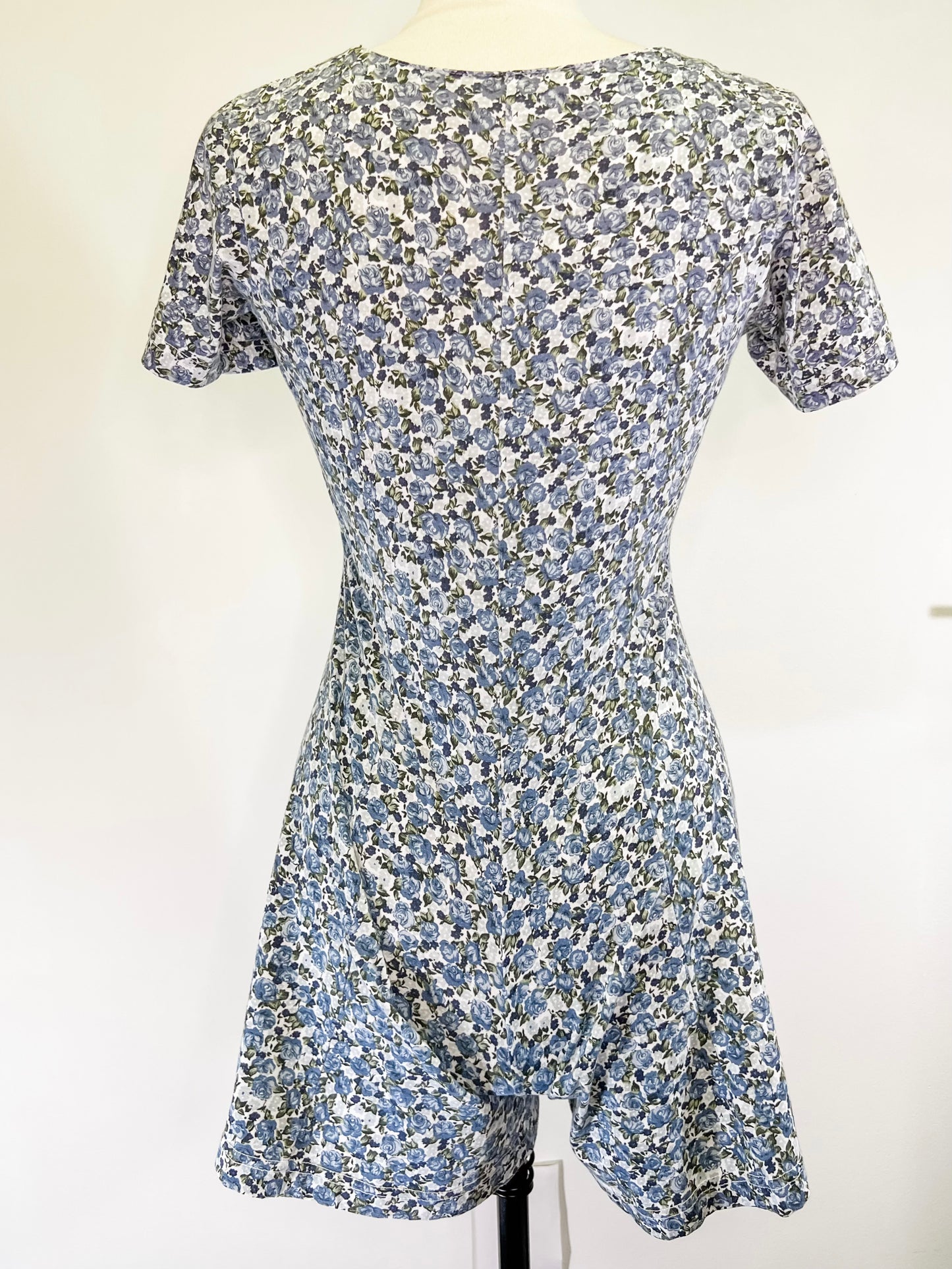 90s No Boundaries Blue Rose Romper