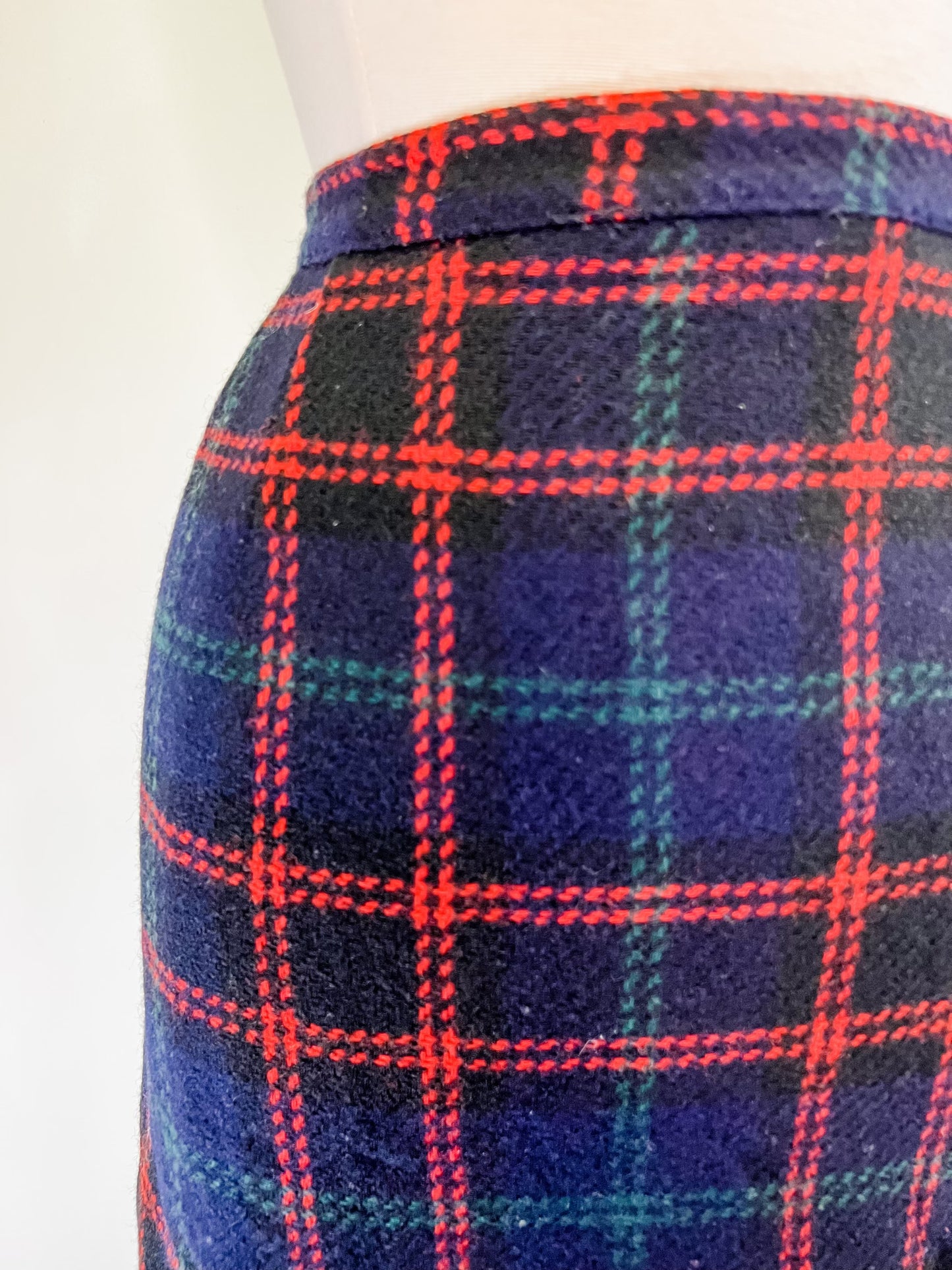 60s Pendleton Wool Plaid Pencil Skirt