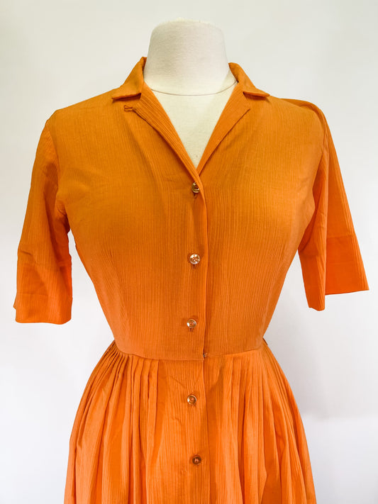 60s Lady Arrow Tangerine Dream Shirtwaist Dress