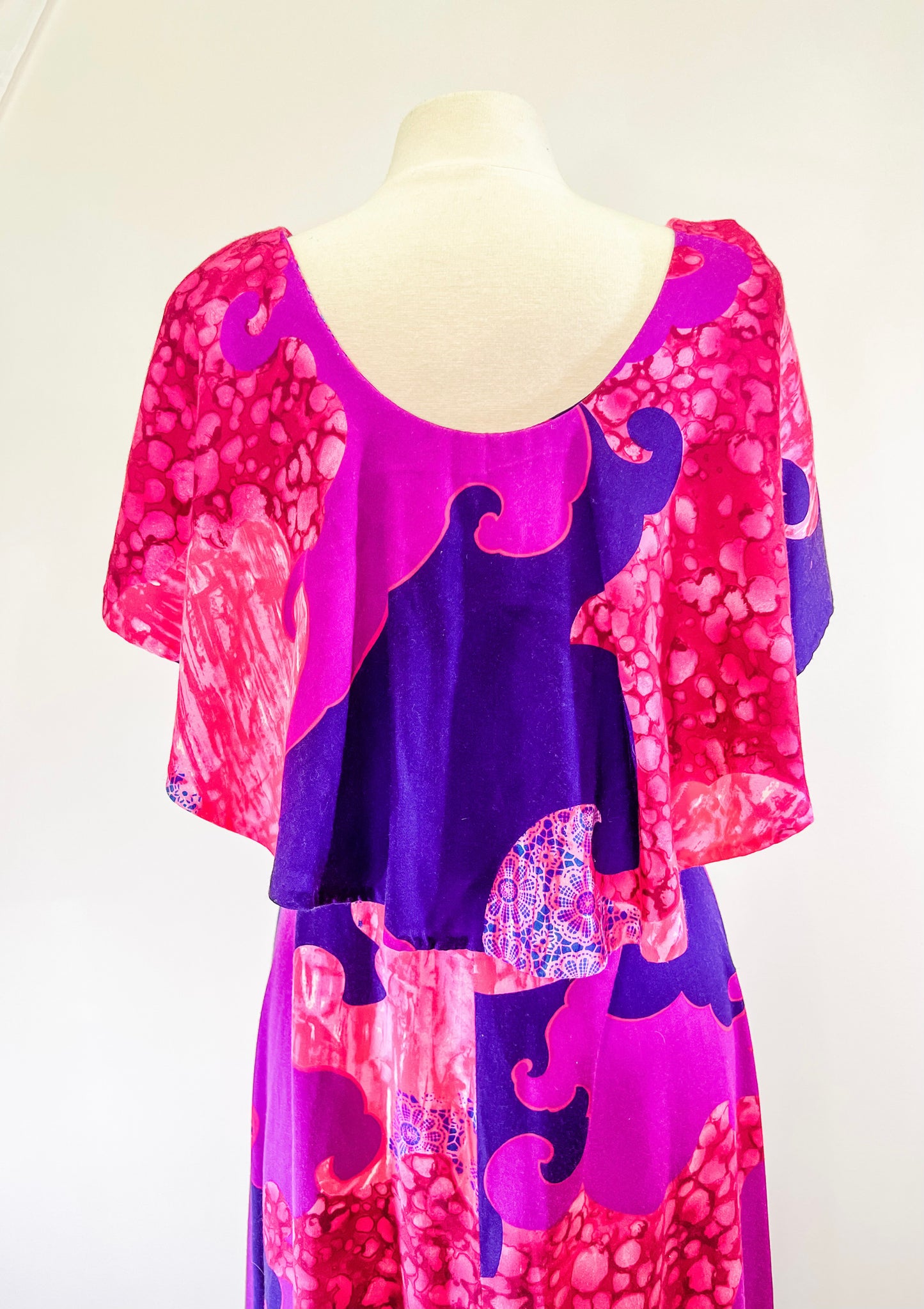 70s Mildred’s Psychedelic Hawaiian Print Gown