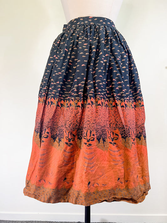 60s Cat Print Skirt