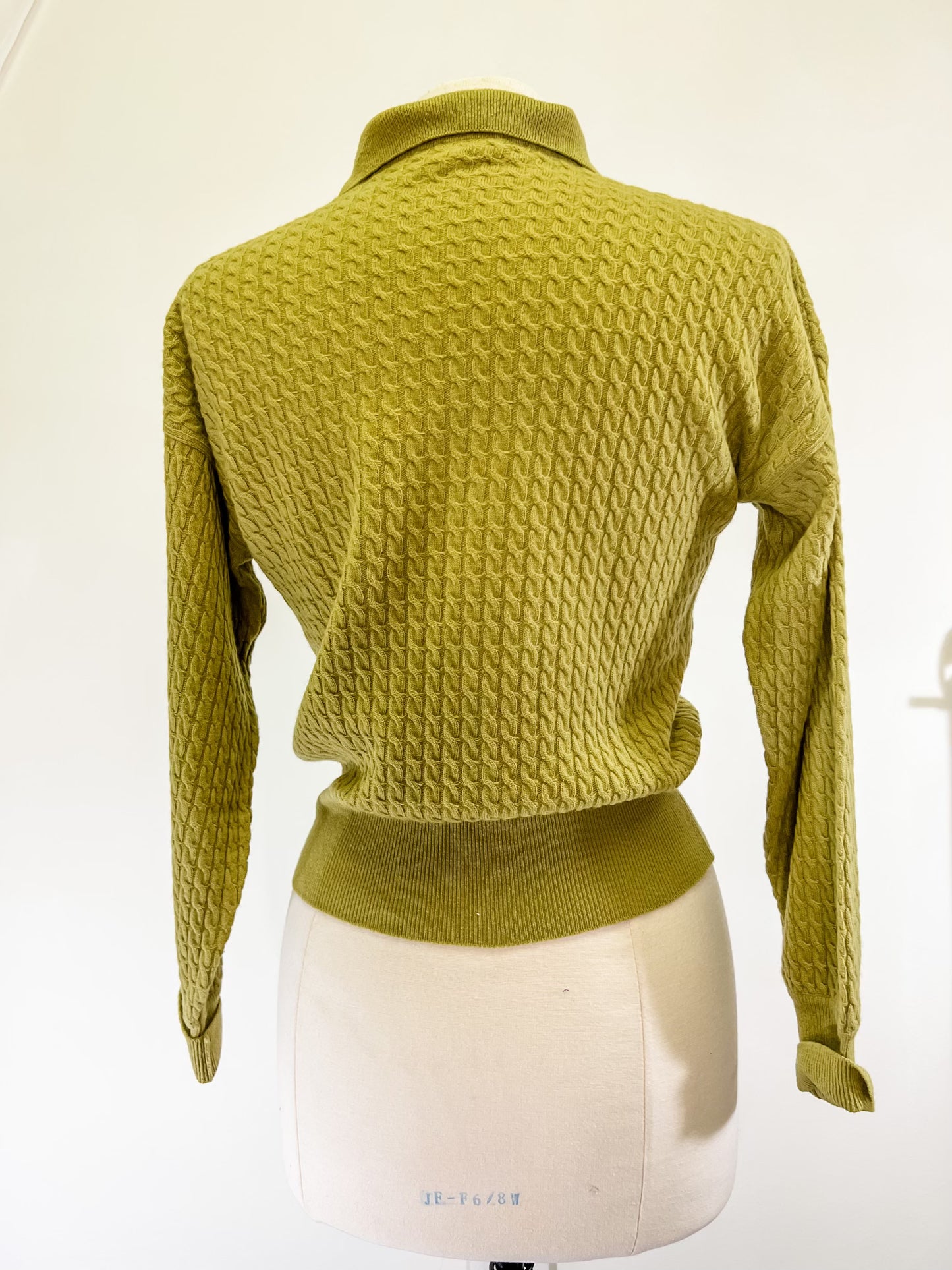 80s Lime Green Collared Sweater