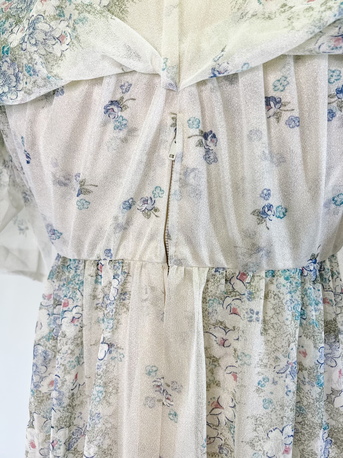 70s Ethereal Floral Prom Dress