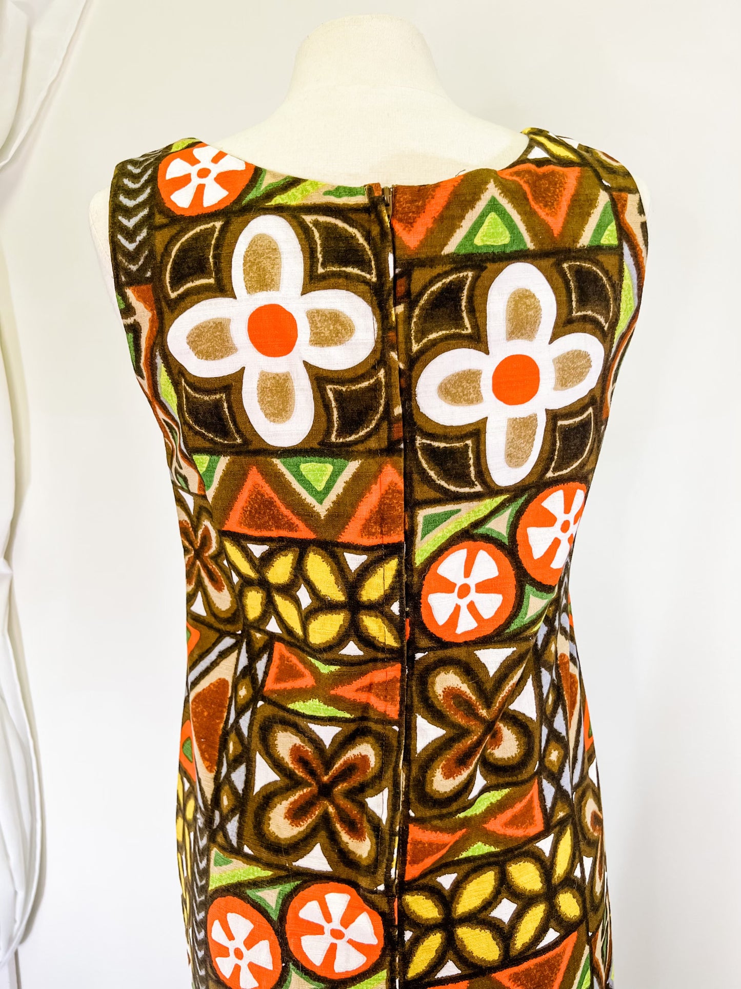 60s Hawaiian Breeze Block Hostess Dress