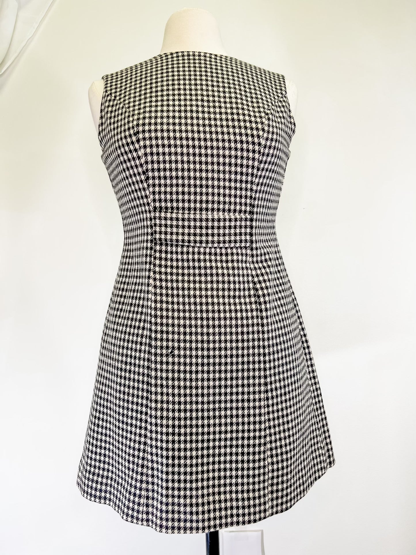 60s Houndstooth Mini Dress Pinafore