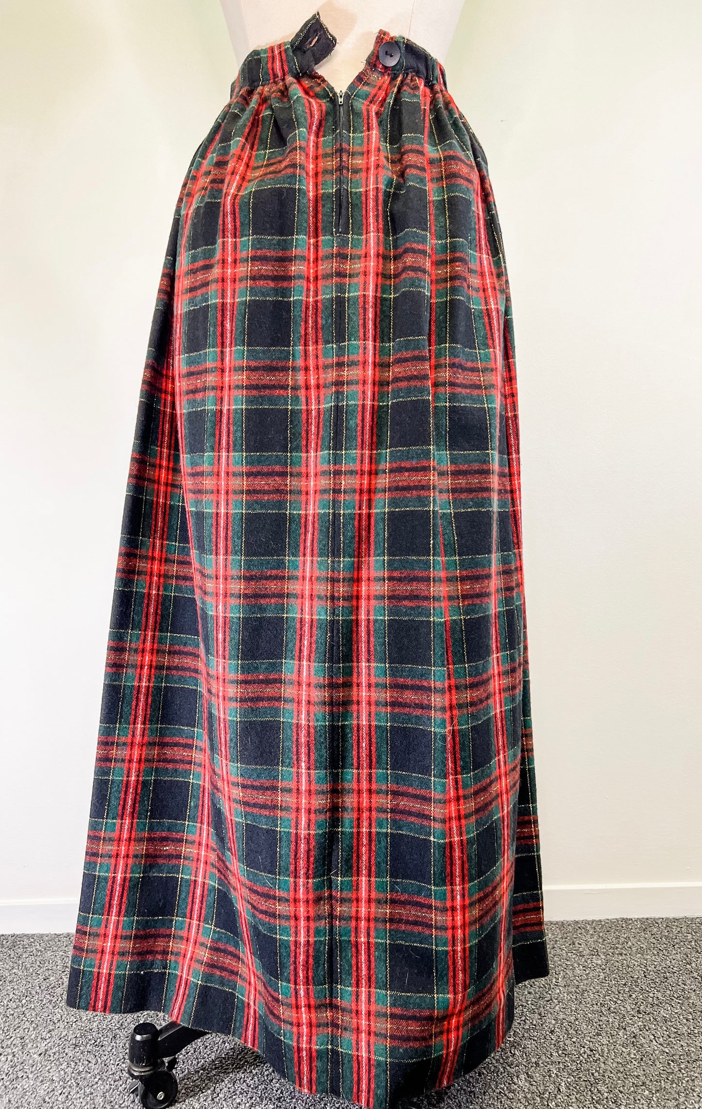 80s Plaid Maxi Skirt